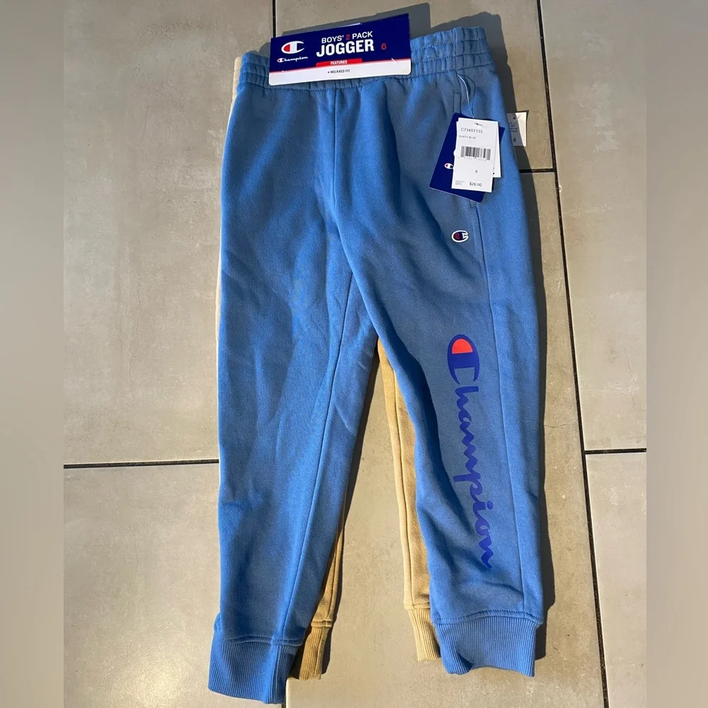 Champion Kids Blue Joggers with Logo Size 6